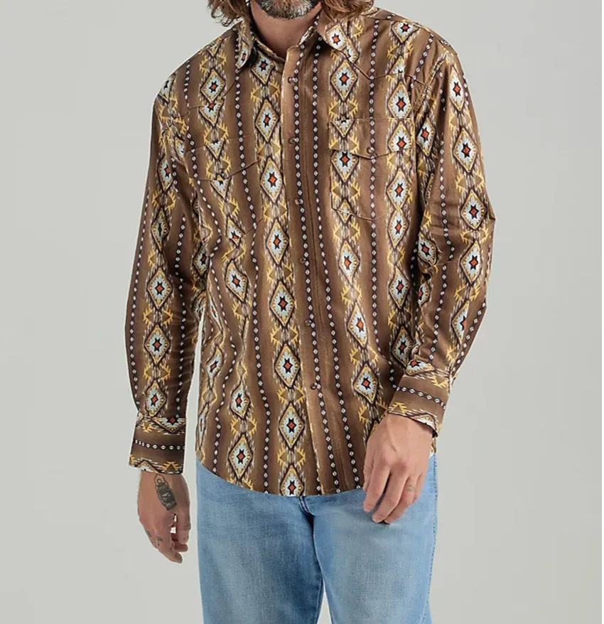 112318601 - Wrangler Men's checotah Pearl -Snapped Shirt