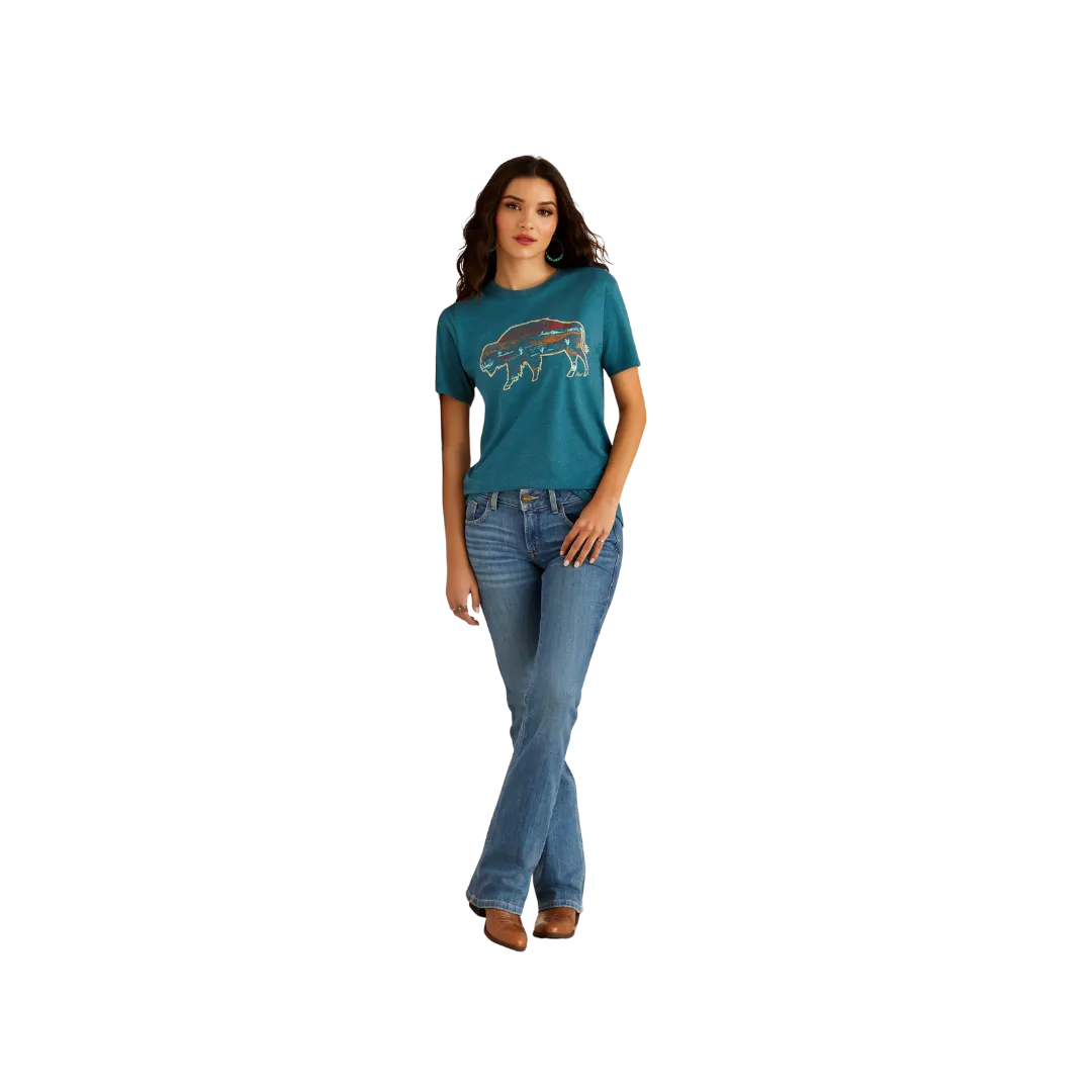 Ariat Women's Bison Ranch Deep Sea Heather T Shirt