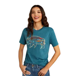 Ariat Women's Bison Ranch Deep Sea Heather T Shirt
