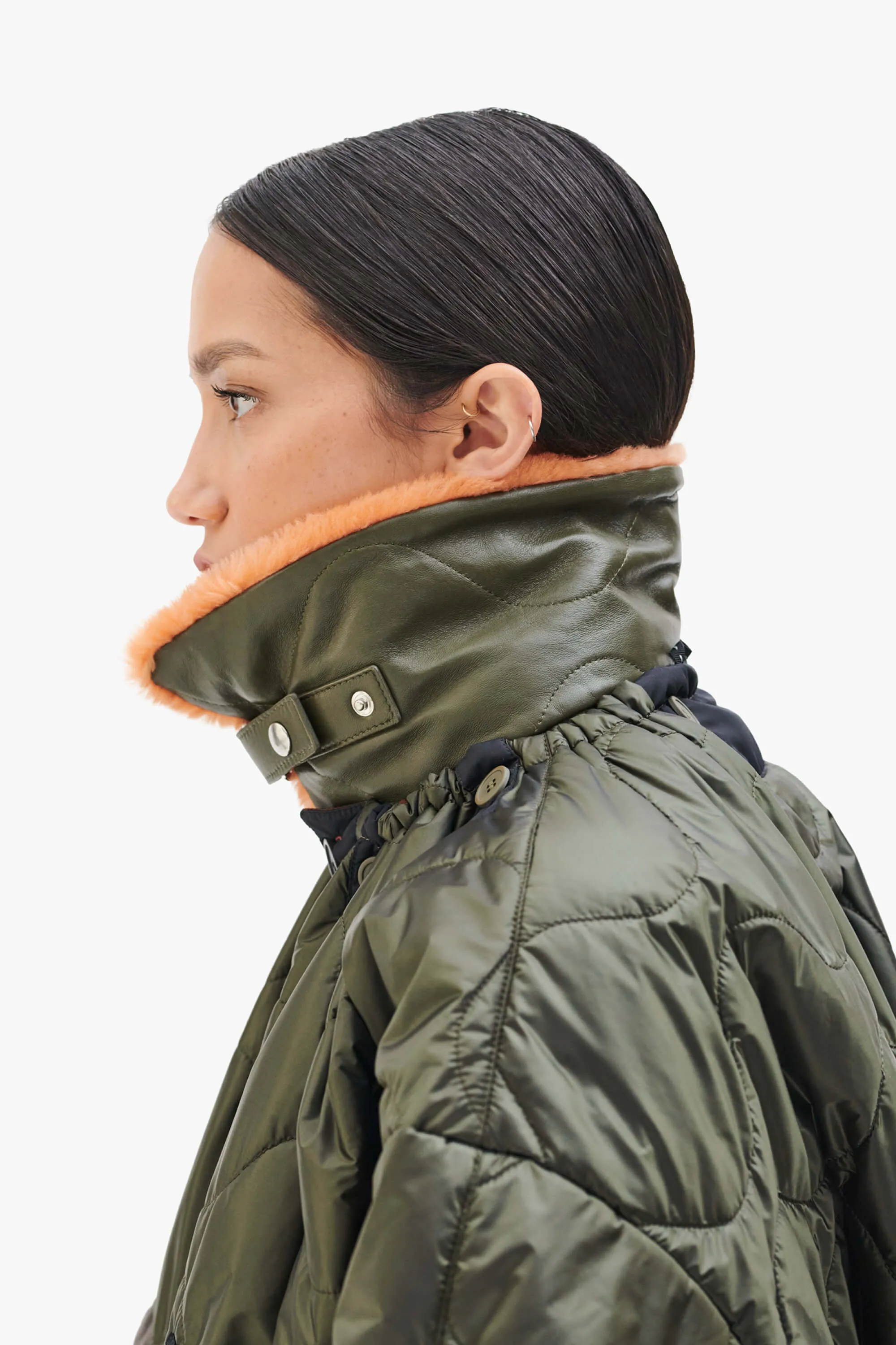 Aviator Collar - Orange / Dark Olive