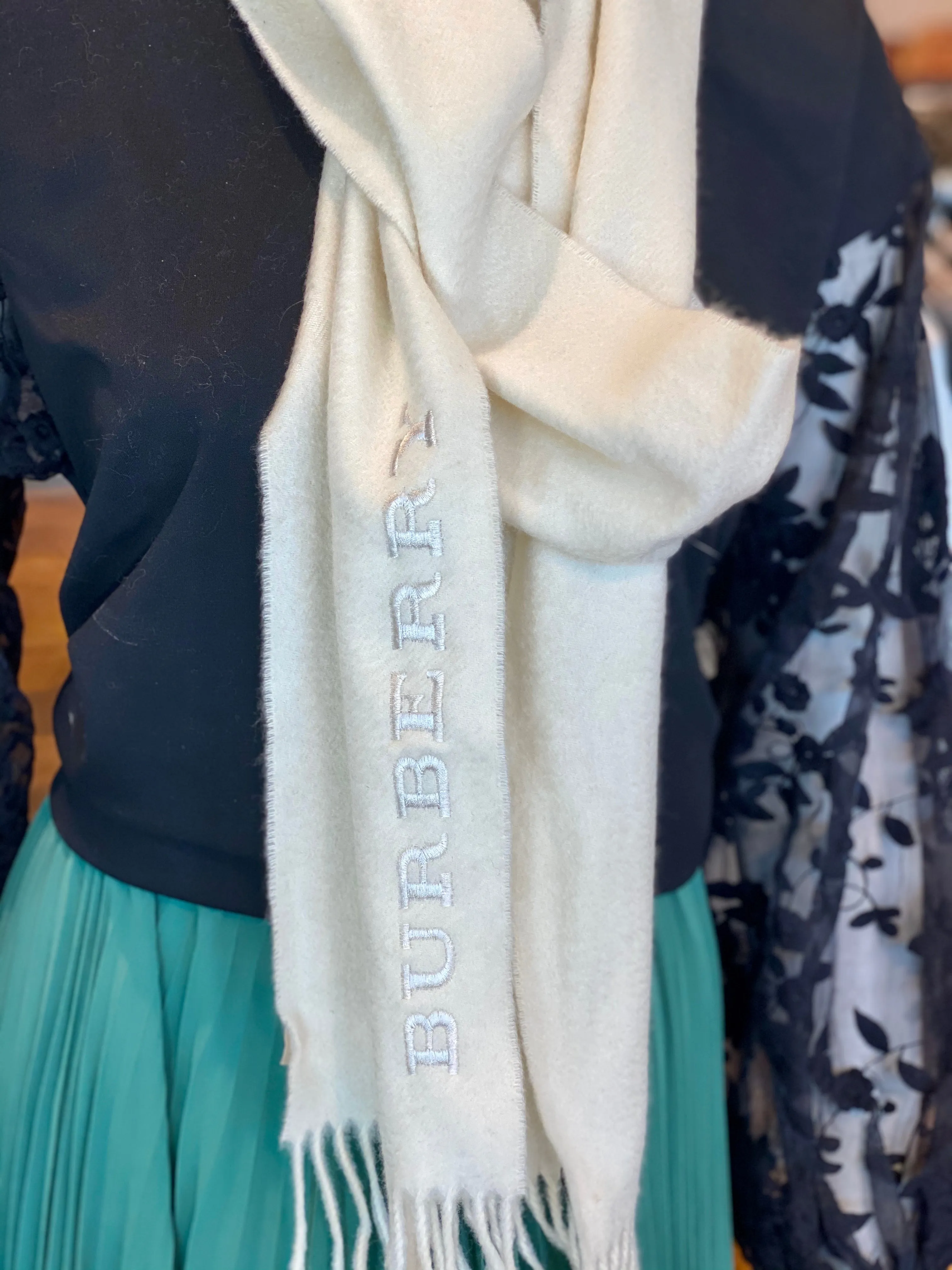 Burberry Cashmere Fringe Scarf