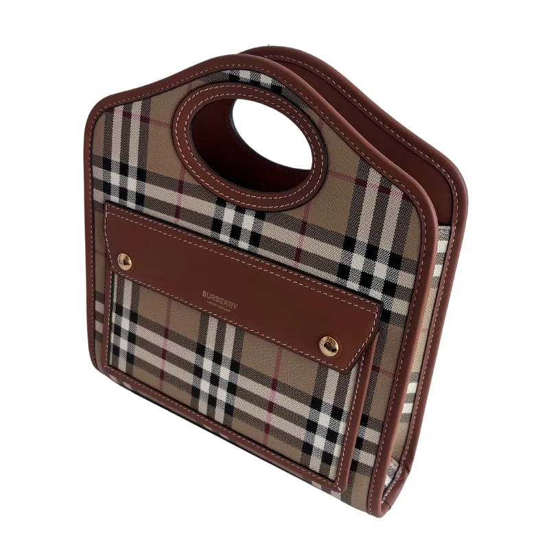 Burberry Mini Pocket Plaid Tote
