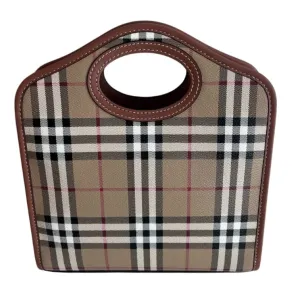 Burberry Mini Pocket Plaid Tote