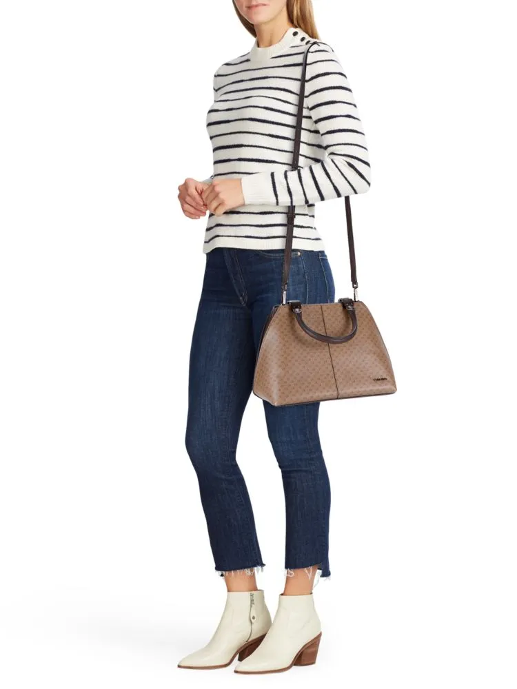 Calvin Klein Monogram Top Handle Bag, Brown