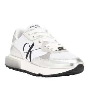 Calvin Klein Women's Magalee Logo Lace-up Casual Sneakers Silver
