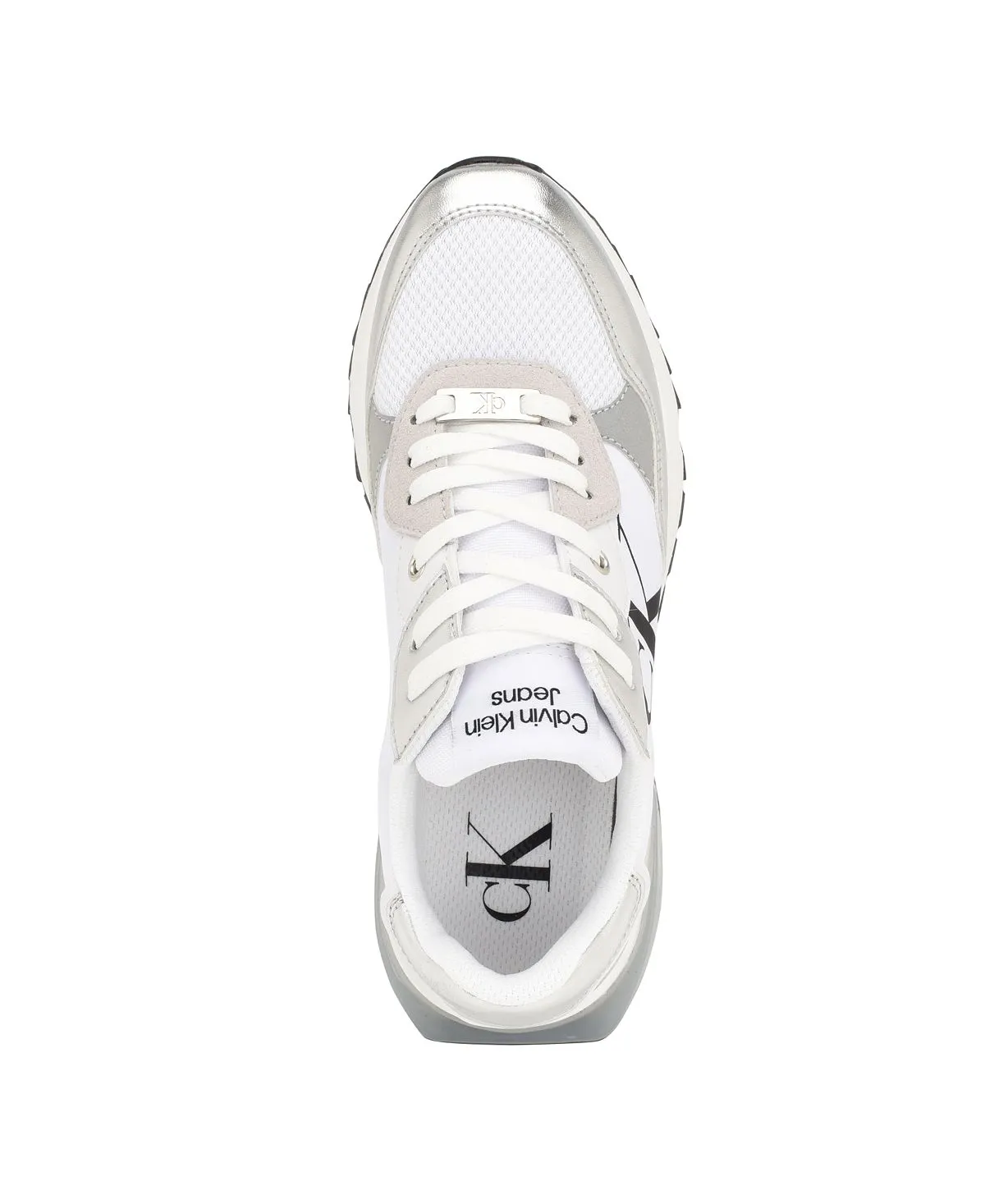 Calvin Klein Women's Magalee Logo Lace-up Casual Sneakers Silver