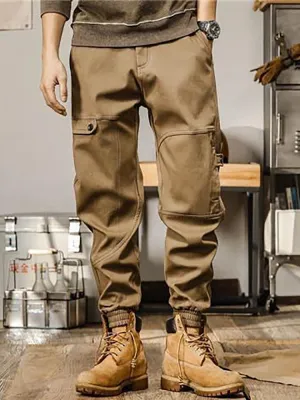 Cargo Pants Loose Straight Cotton Men'S Casual Pants
