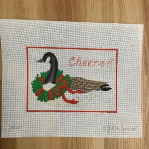 Cheers Canada Goose with Wreath Canvas