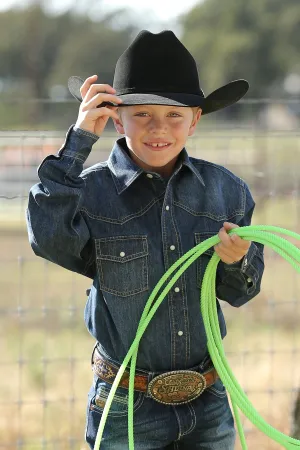 Cinch Boys Denim Snap Front Western Shirt - MTW7020062