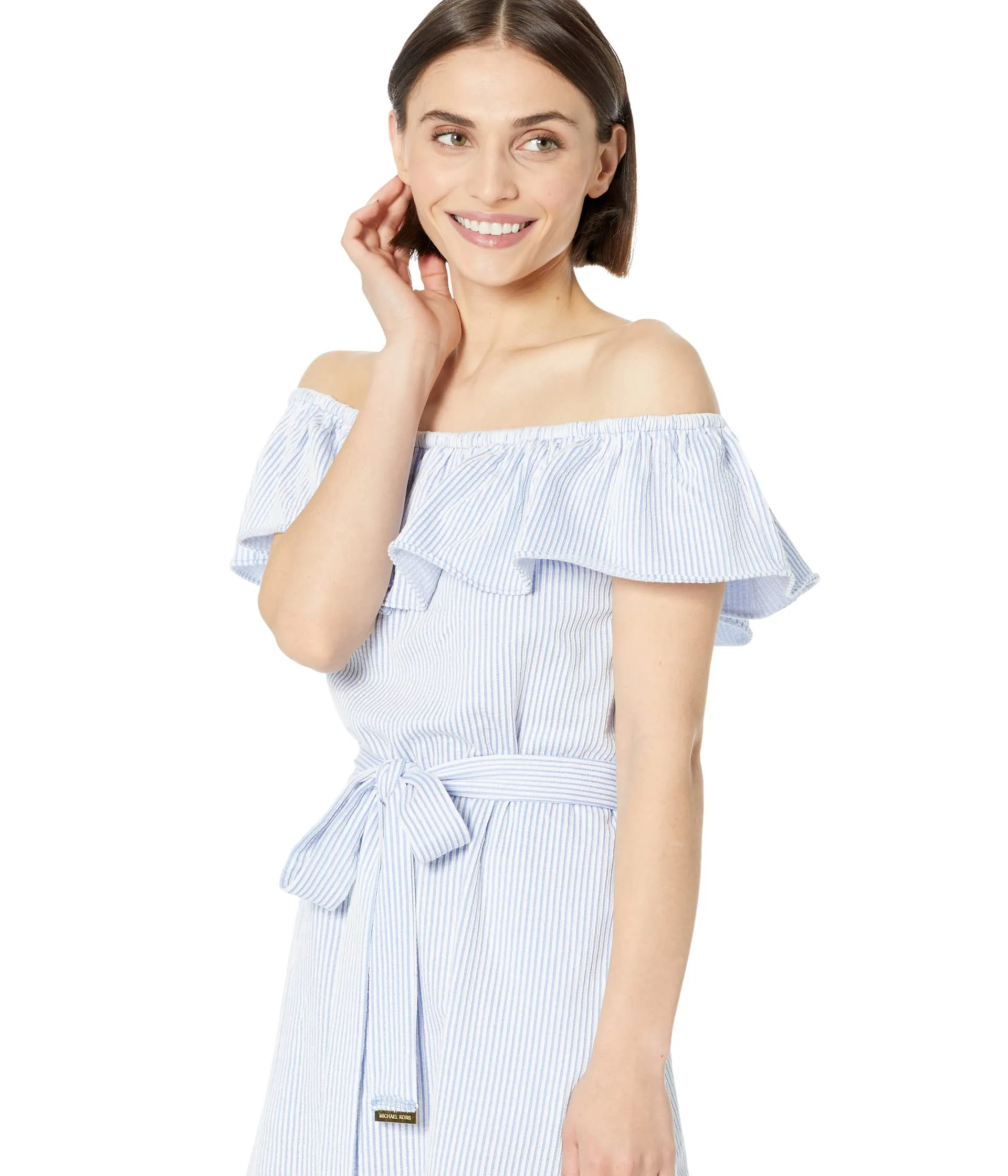 Dress MICHAEL Michael Kors, Petite Ruffle Neck Midi Dress