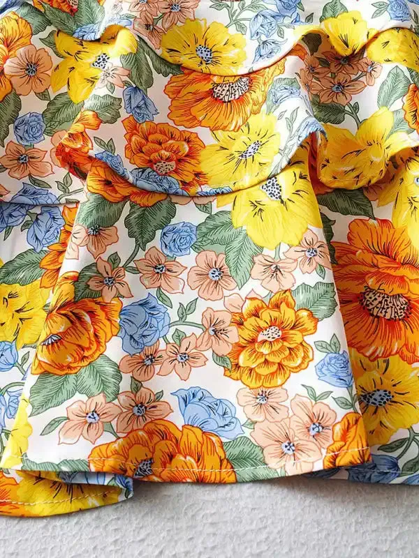 Fashion Sexy Slim Chest Tie Short Sleeve Printed Dress Female Skirt