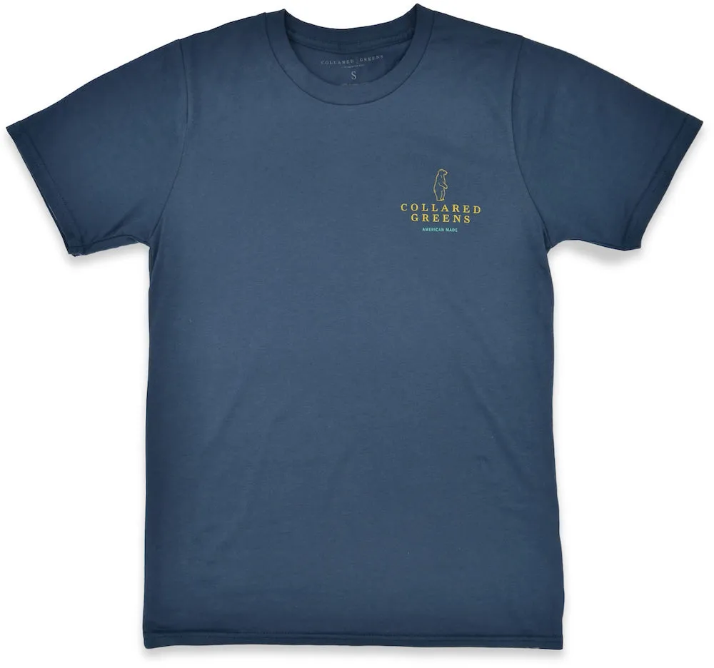 Good Boy: Short Sleeve T-Shirt - Yellow Lab on Steel Blue