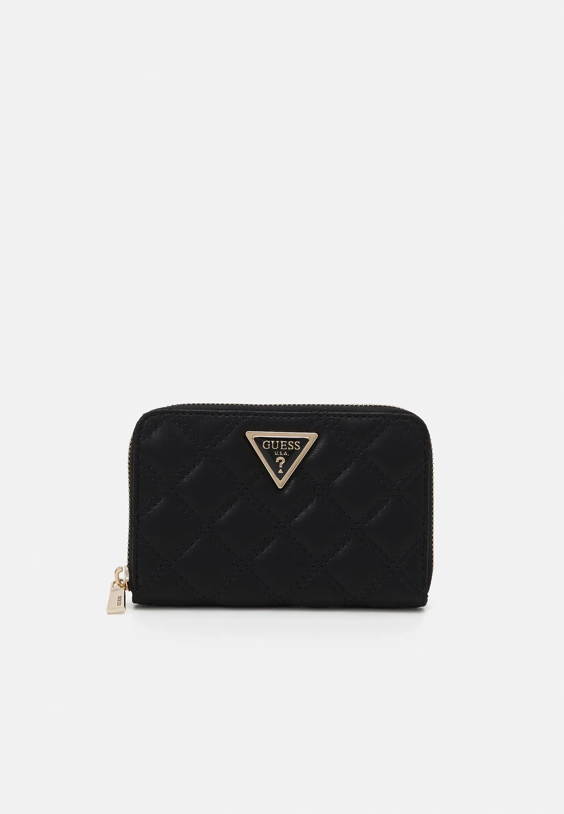 Guess Giully Quilted Medium Zip Around Purse - Black
