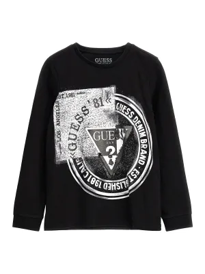Guess Long-shirt Nera Da Bambino