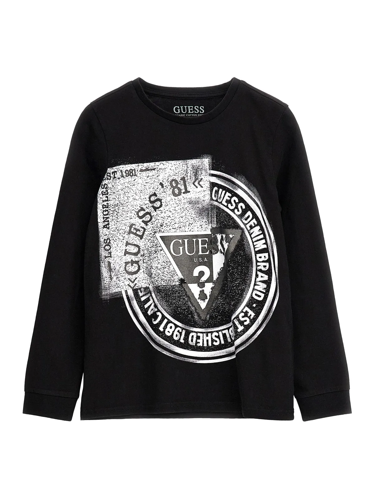 Guess Long-shirt Nera Da Bambino