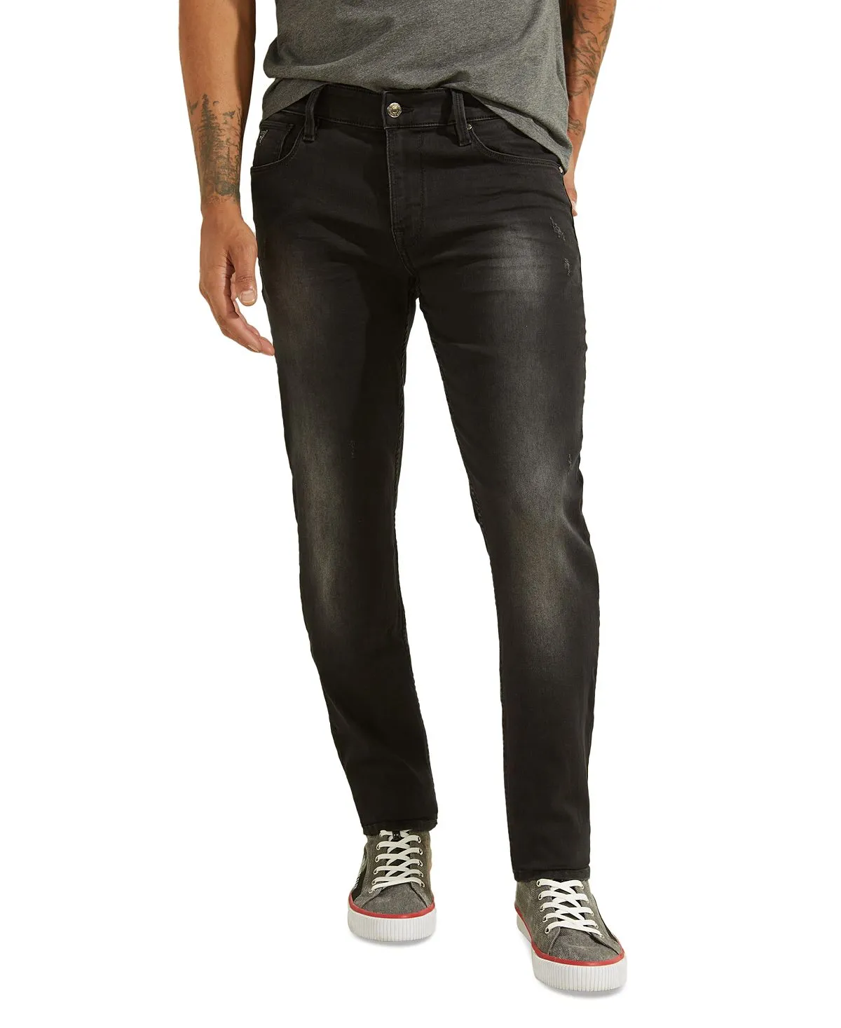 GUESS Men's Distressed Slim Fit Jeans