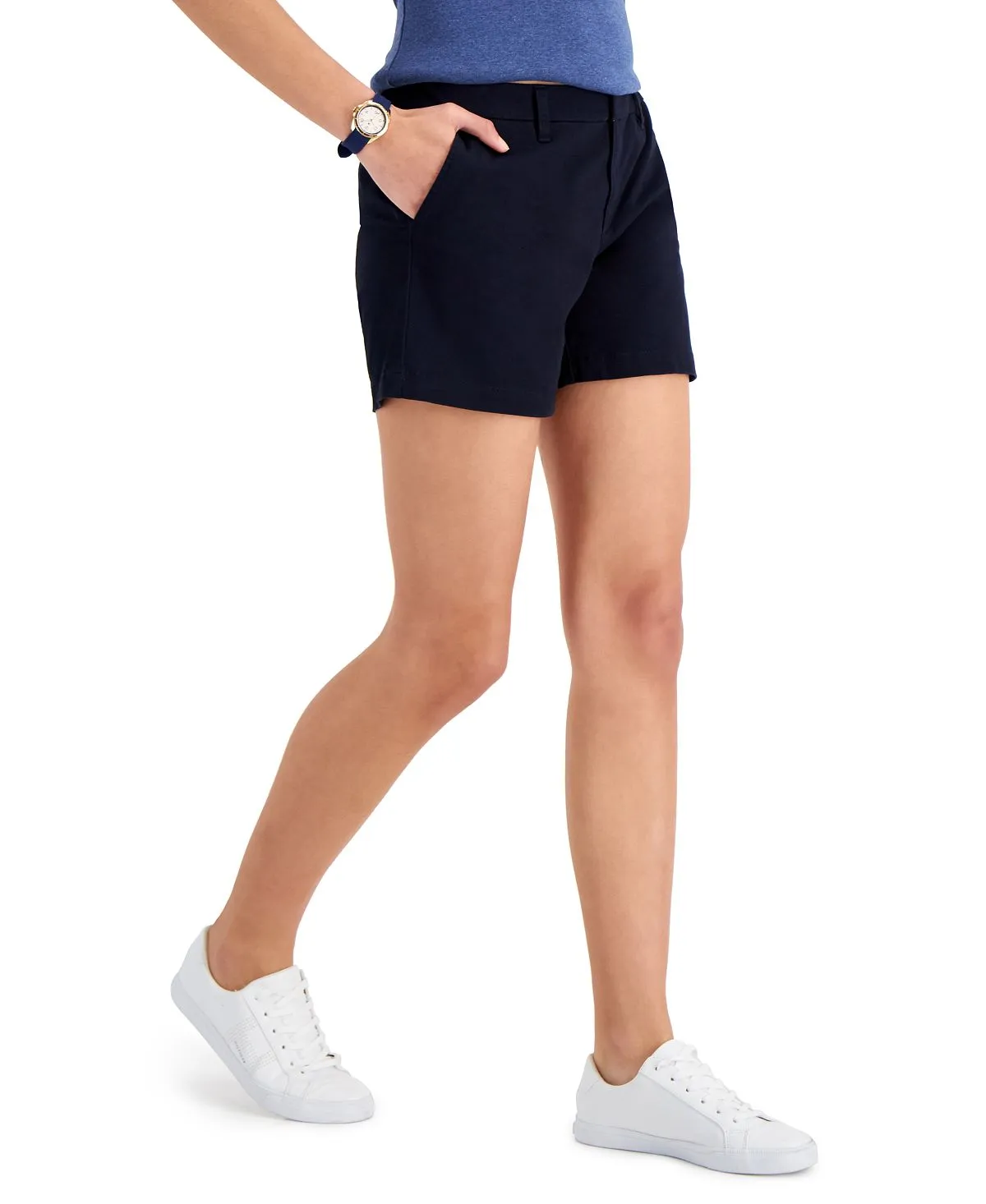 Hollywood Tommy Hilfiger Women's TH Flex 5" Shorts, Navy