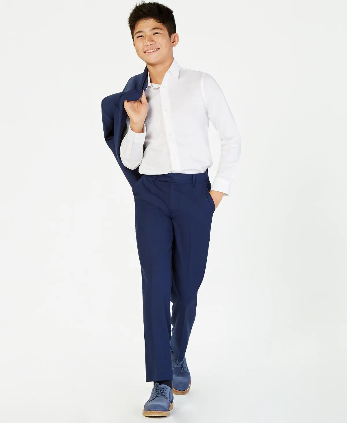 Infinite Stretch Blue Pants for Big Boys Calvin Klein
