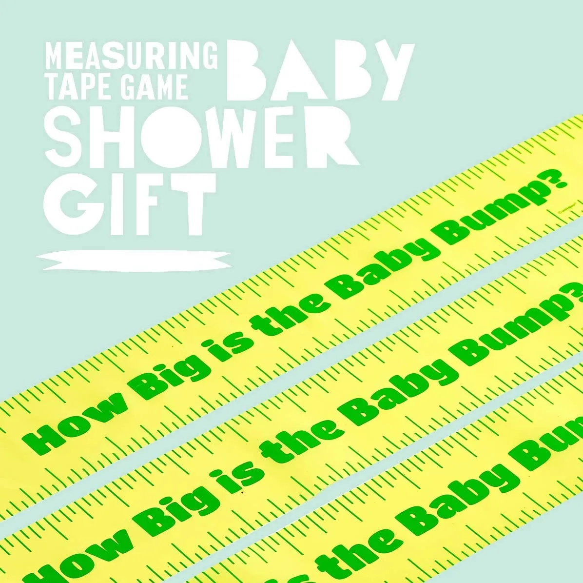 Kicko Baby Bump Measuring Tape Game - 2 Pack - 150 Feet - for Party Favors, Showers, Moms