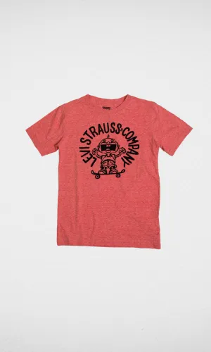 Kids Levi's Short Sleeve T-shirt Red (Black Logo)