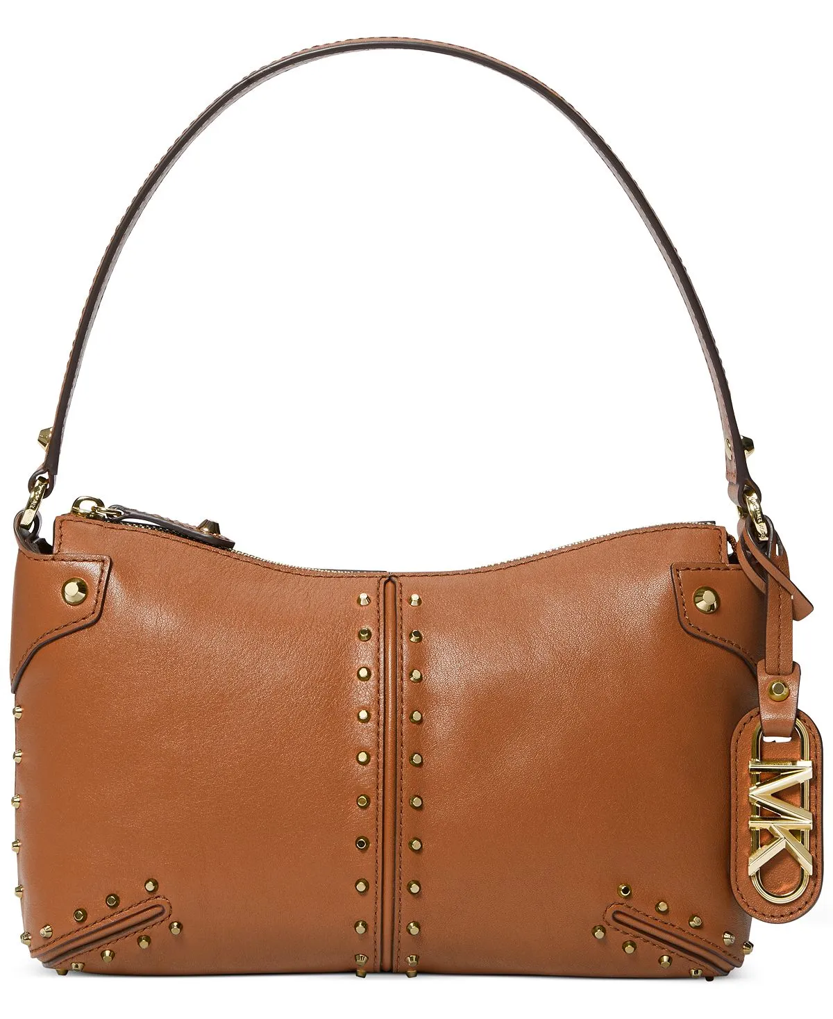 Large leather Astor handbag with Michael Kors studs