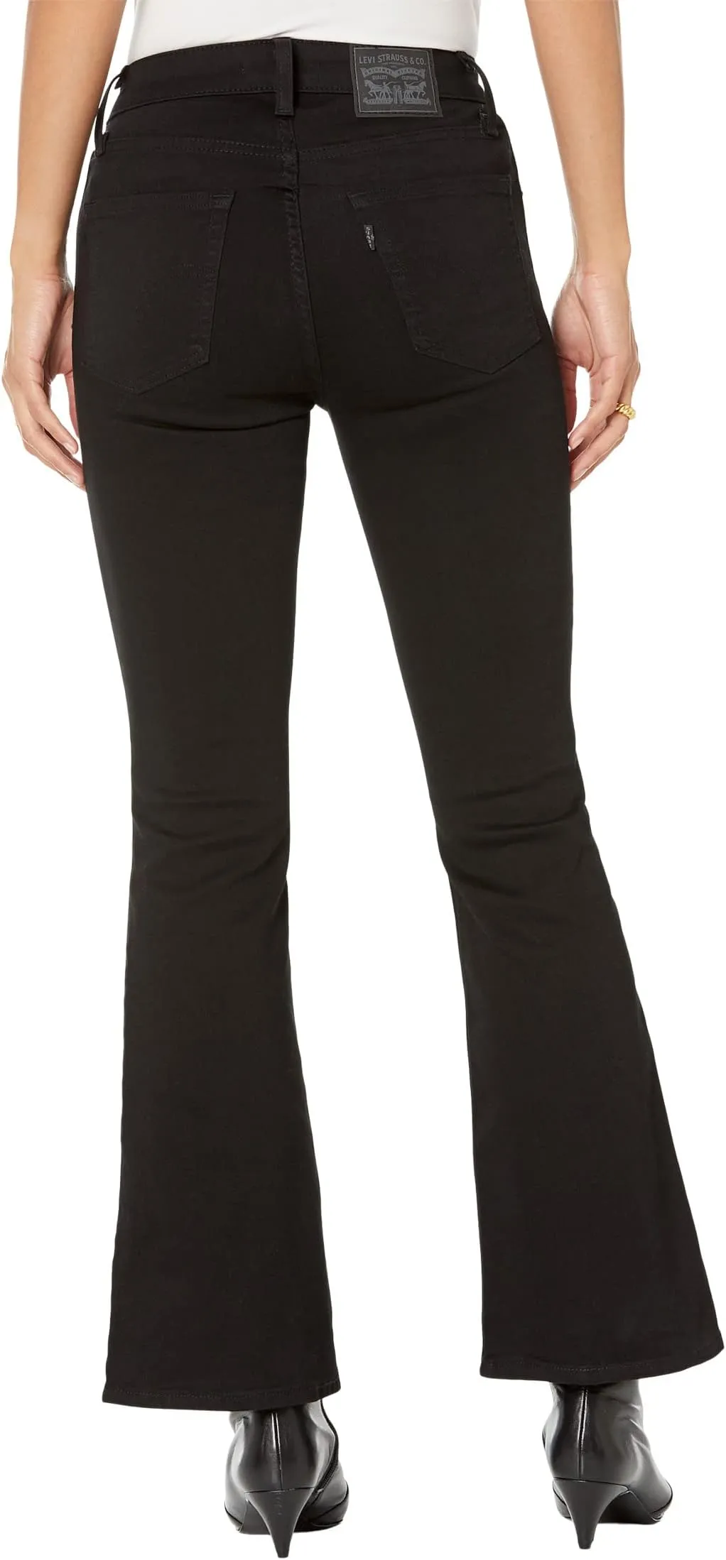 Levi's 726 High-Rise Flare Jeans in Soft Black