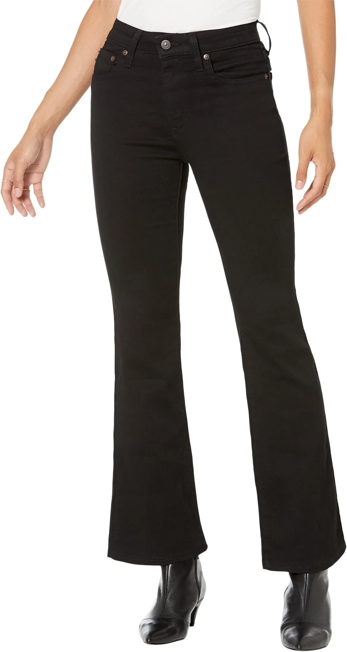 Levi's 726 High-Rise Flare Jeans in Soft Black