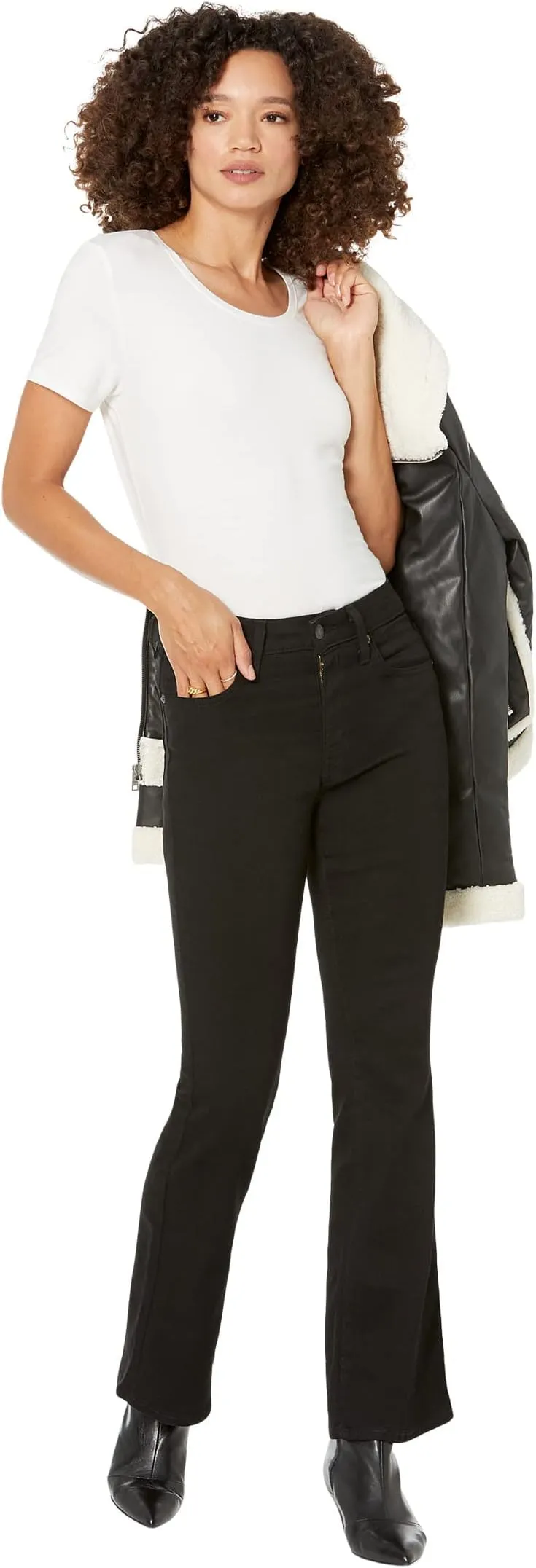 Levi's 726 High-Rise Flare Jeans in Soft Black