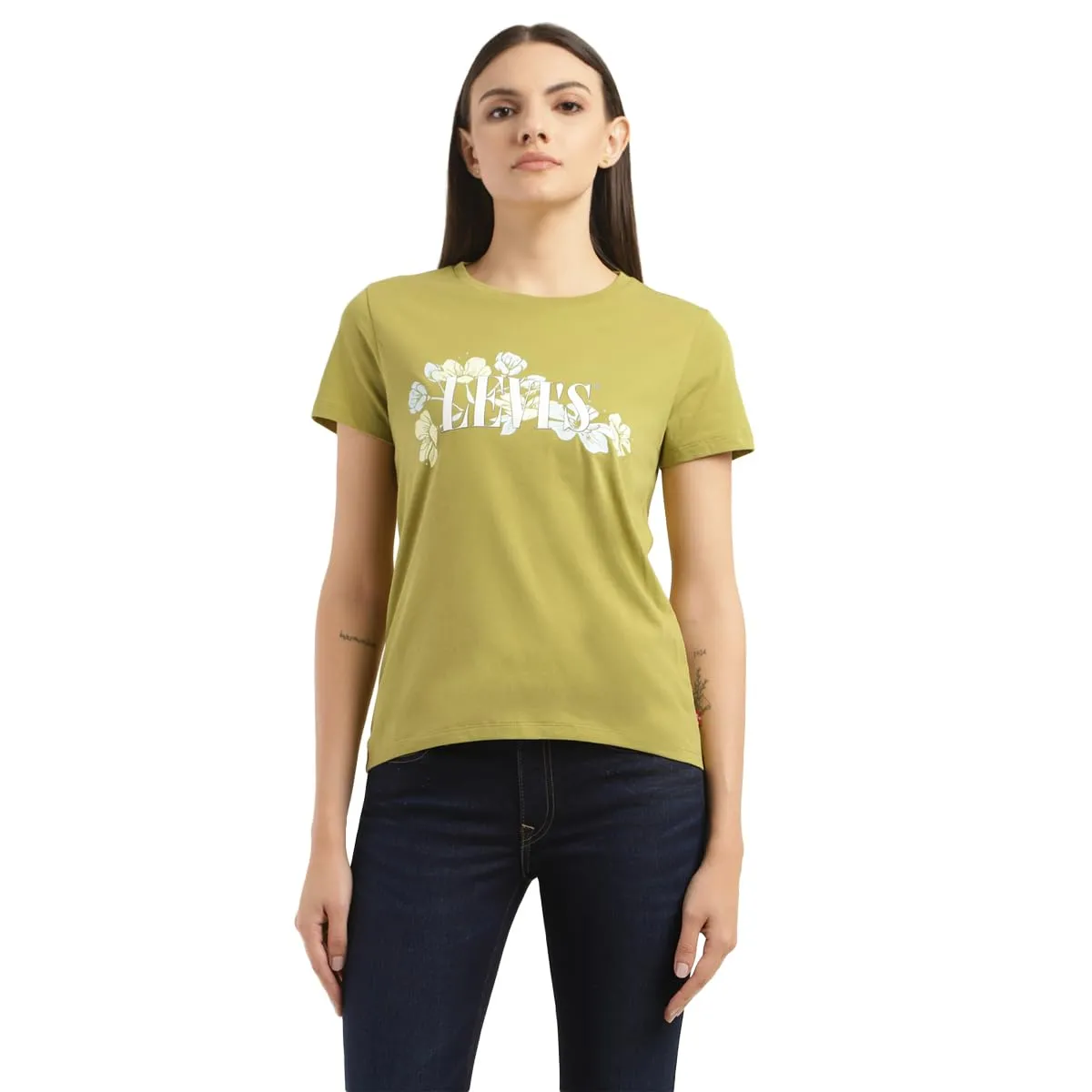 Levi's Women's Regular Fit T-Shirt (23771-0449_Green