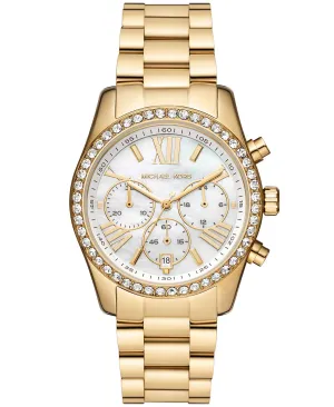 Lexington Lux Women's Stainless Steel Chronograph Watch with Gold Bracelet 38 mm Michael Kors, gold