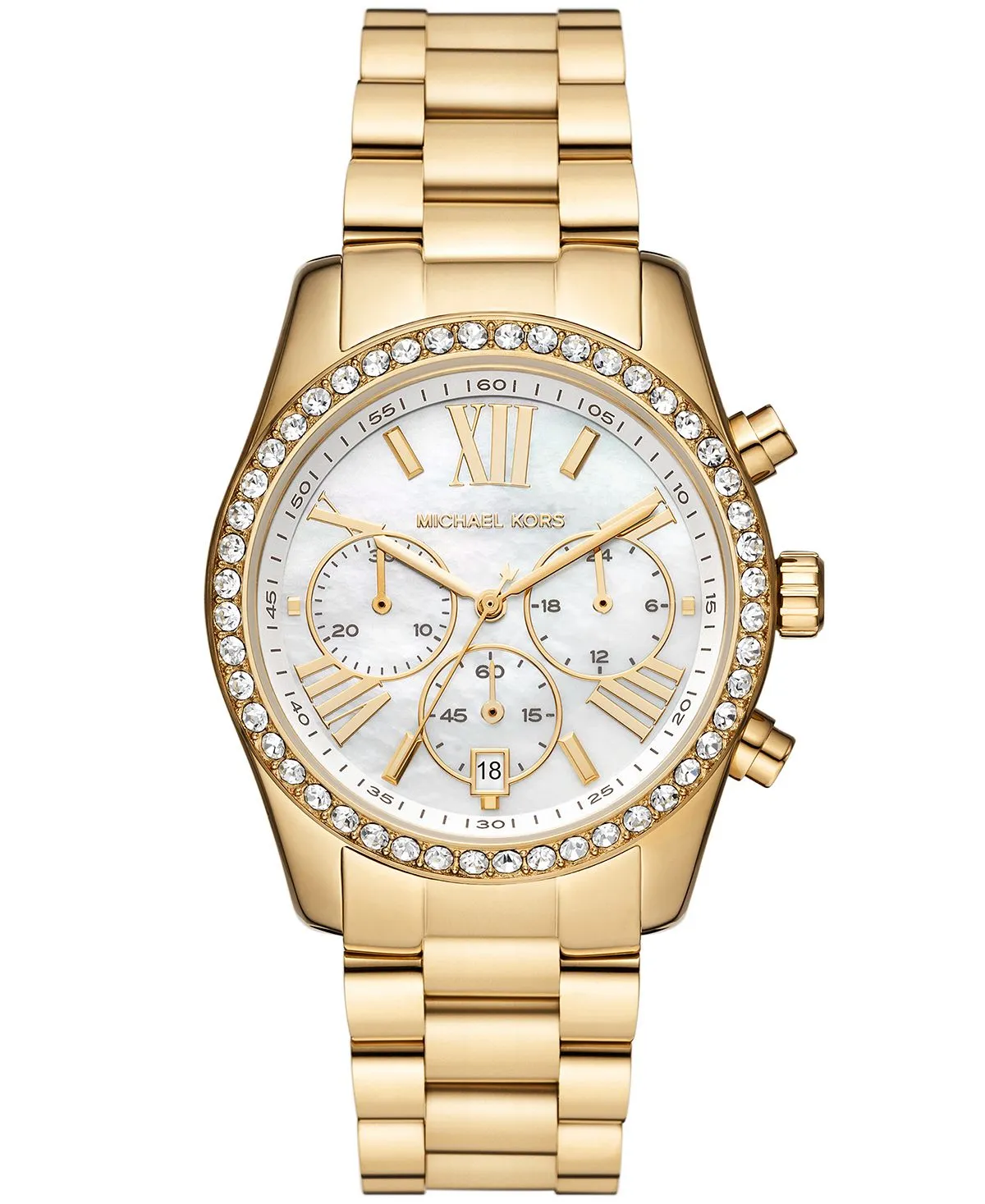 Lexington Lux Women's Stainless Steel Chronograph Watch with Gold Bracelet 38 mm Michael Kors, gold