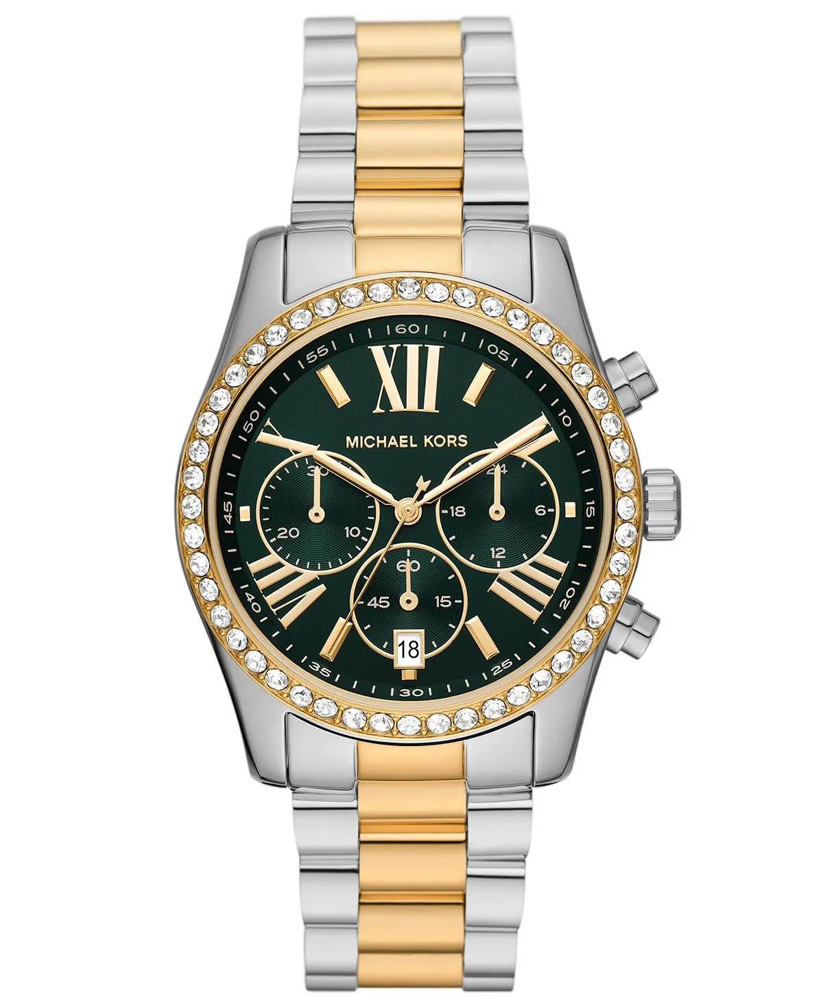 Lexington Women's Chronograph Watch with Two Tone Stainless Steel Bracelet 38mm Michael Kors