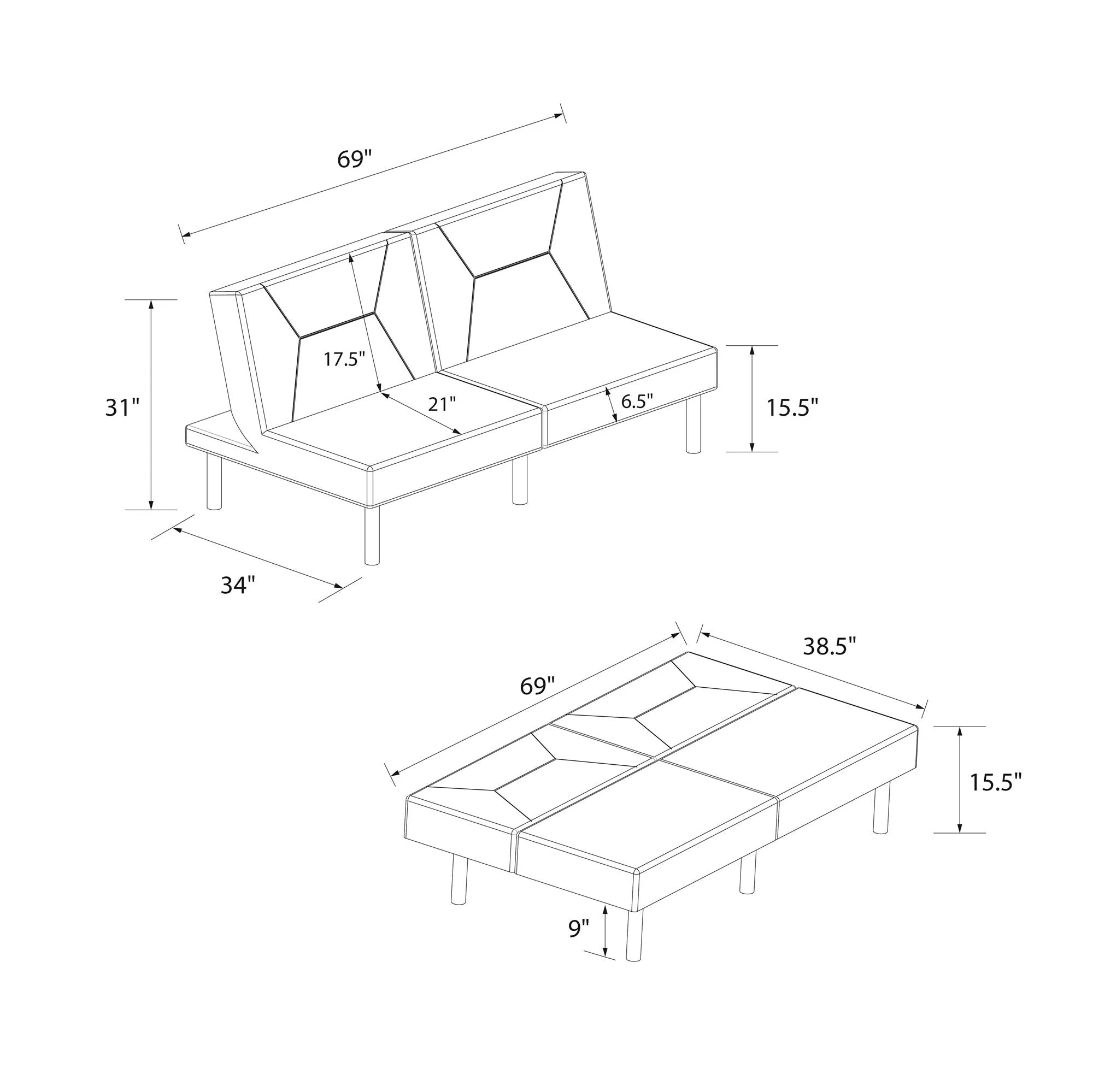 Mara Futon Sofa Bed