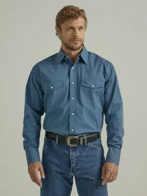 Men's Wrangler 20X Competition Advanced Comfort Teal/White Paisley Print Western Snap Shirt