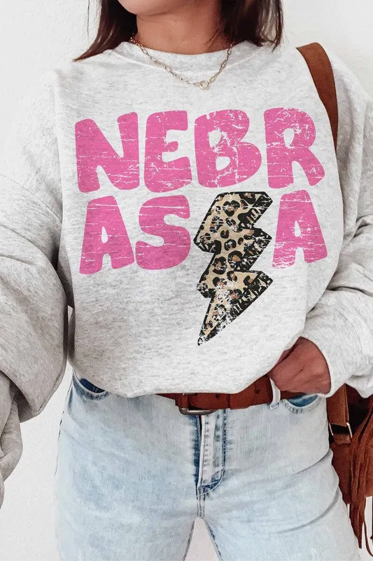 NEBRASKA LIGHTNING GRAPHIC SWEATSHIRT PLUS SIZE