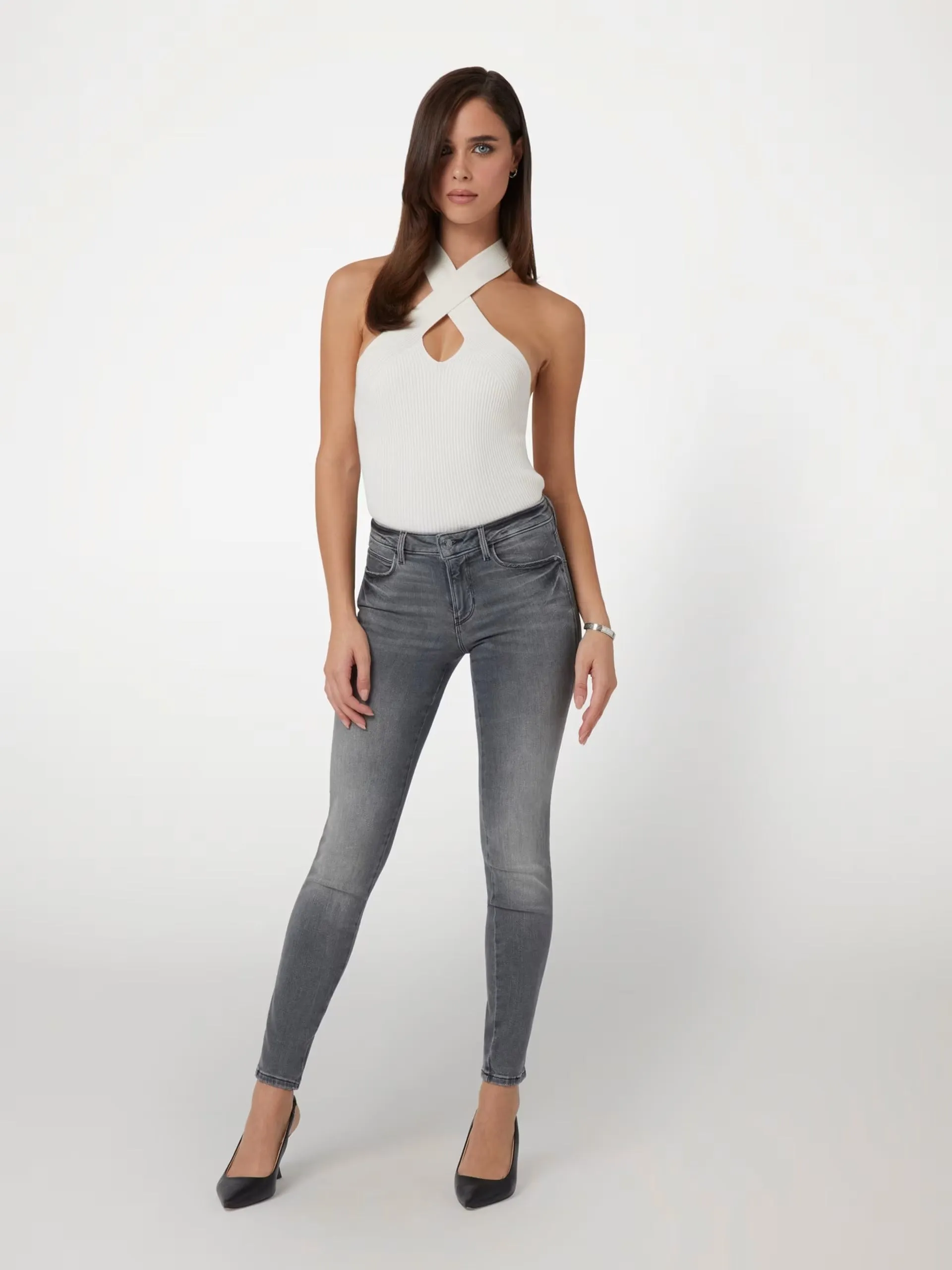 Pantalone Jeans GUESS da Donna - grigio W2YAJ2D4PZ2CGR2 GRIGIOMEDIO