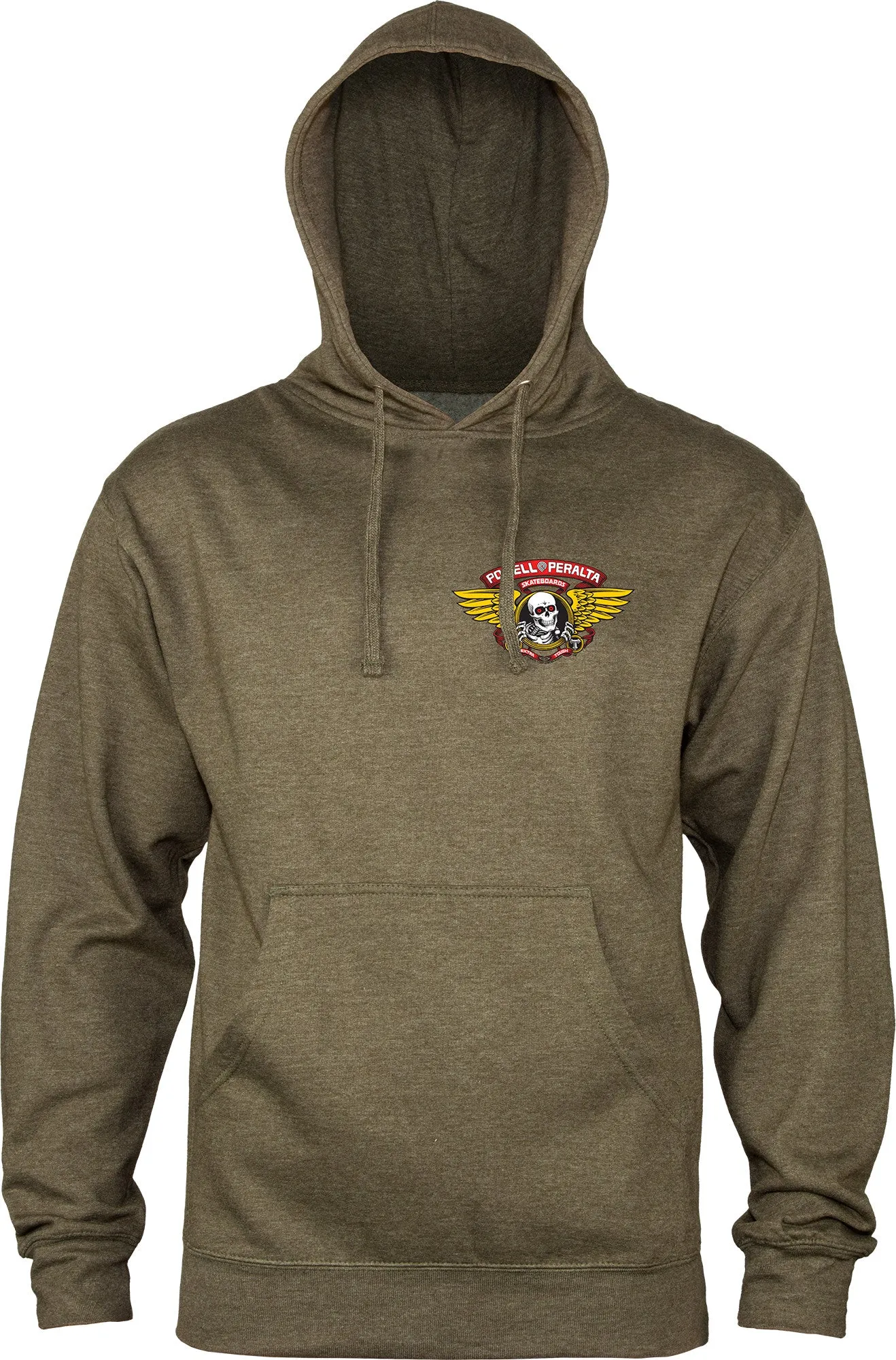 POWELL PERALTA SWEATER - WINGED RIPPER MID-WEIGHT HOOD ARMY HEATHER