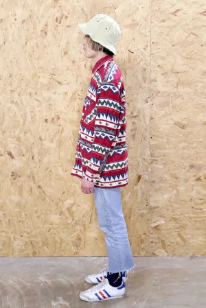 Red Navajo Print Flannel Shirt