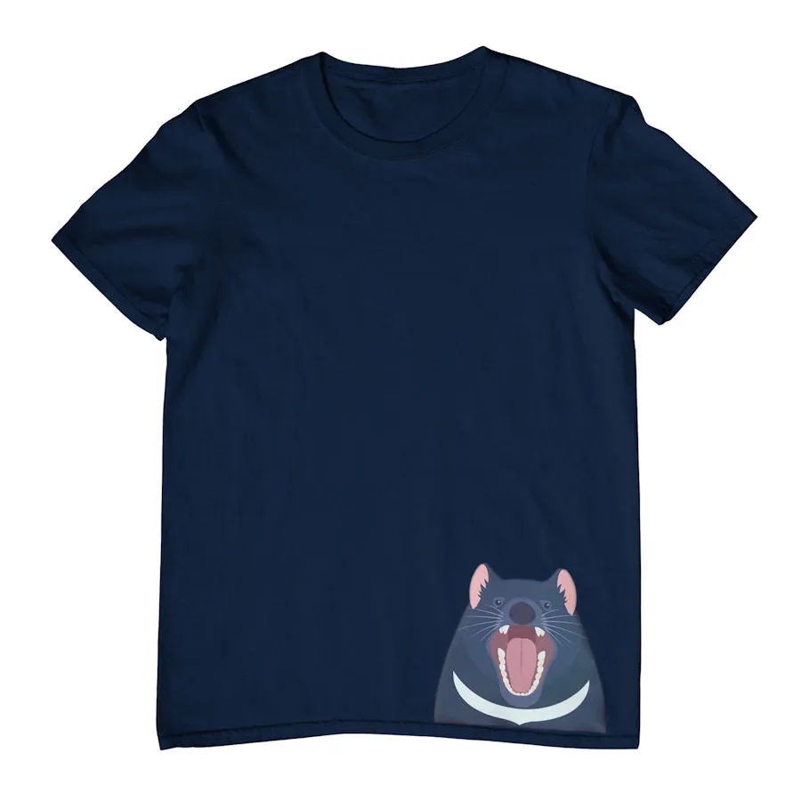 Tasmanian Devil Hem Print Childrens T-Shirt (Various Colours)