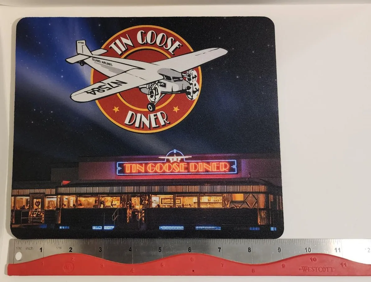 Tin Goose Diner Night View 50's Diner Mouse Pad