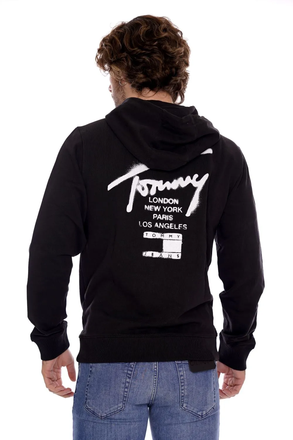Tommy Hilfiger Felpa Nera Da Uomo