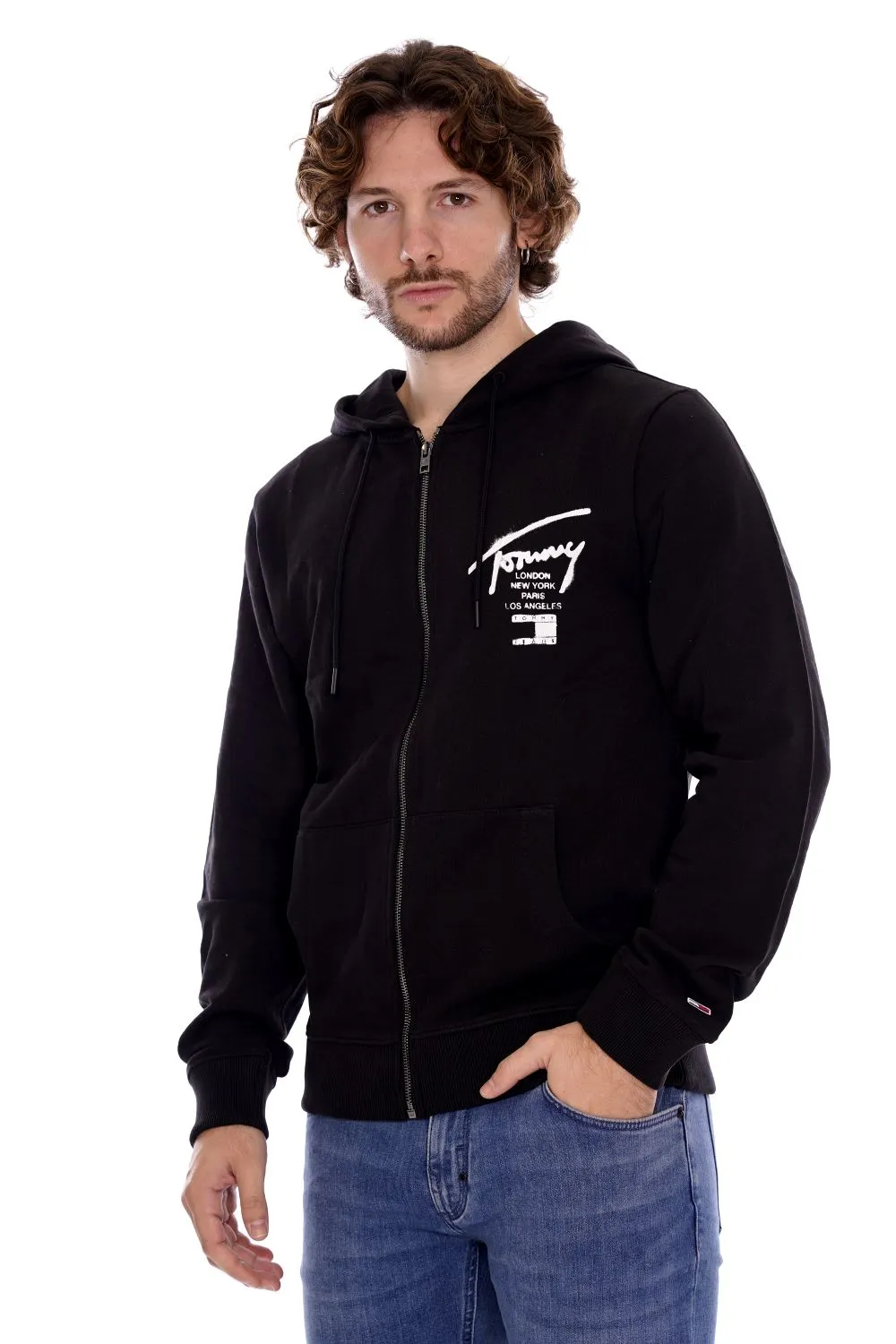 Tommy Hilfiger Felpa Nera Da Uomo