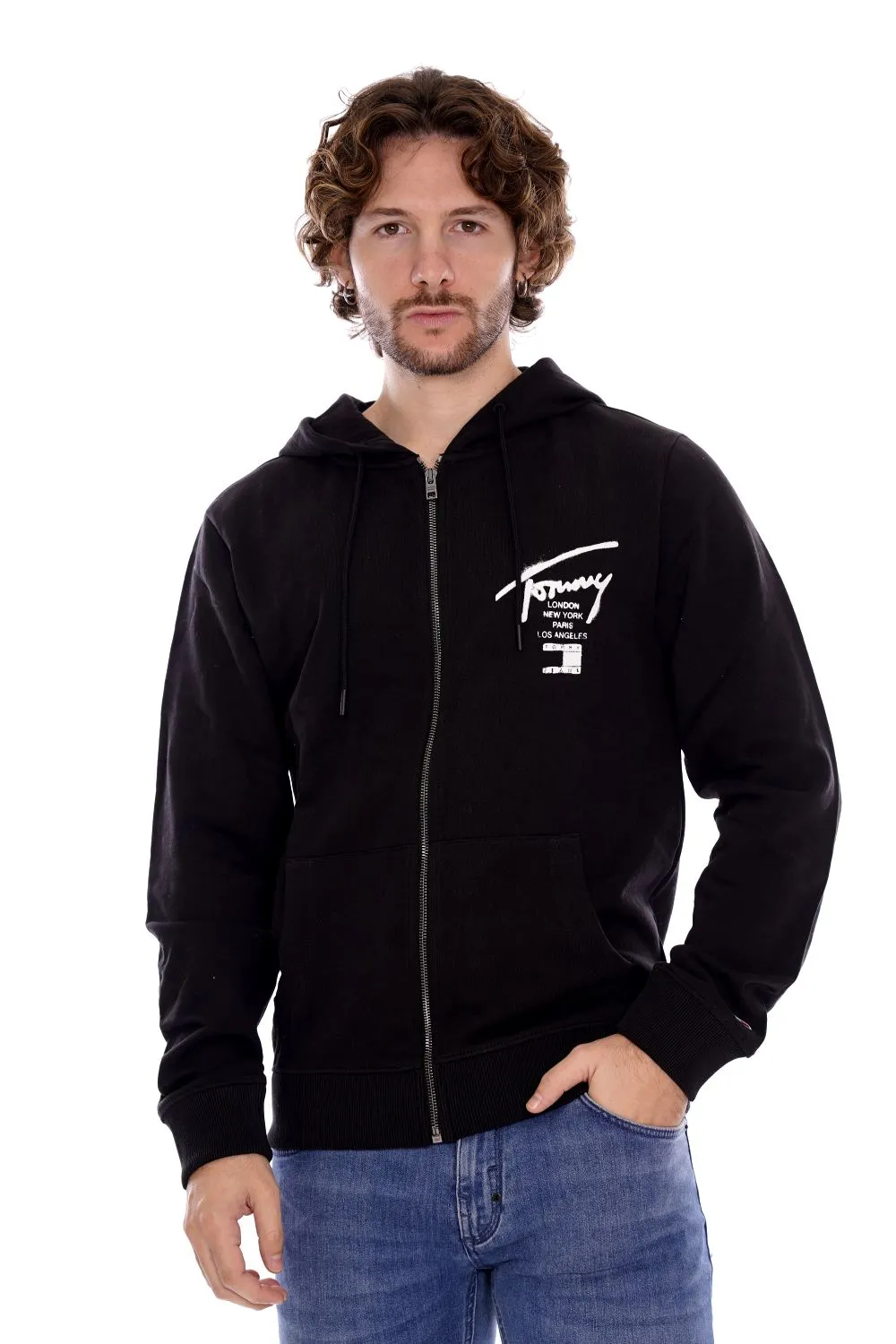 Tommy Hilfiger Felpa Nera Da Uomo