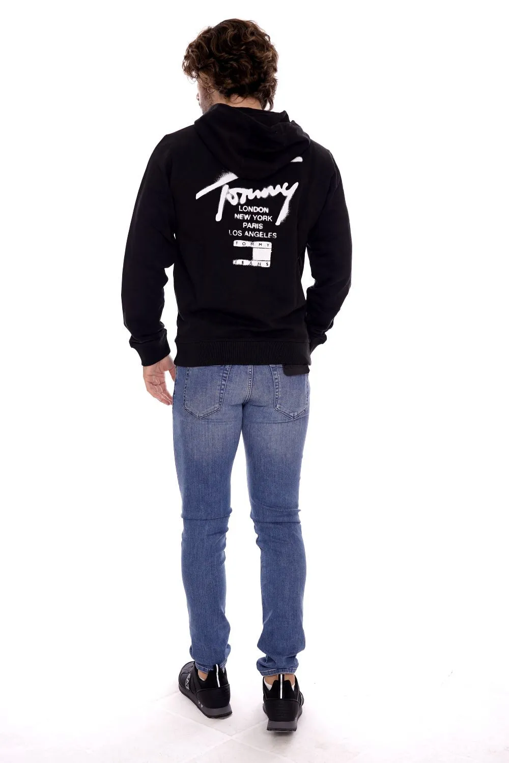 Tommy Hilfiger Felpa Nera Da Uomo