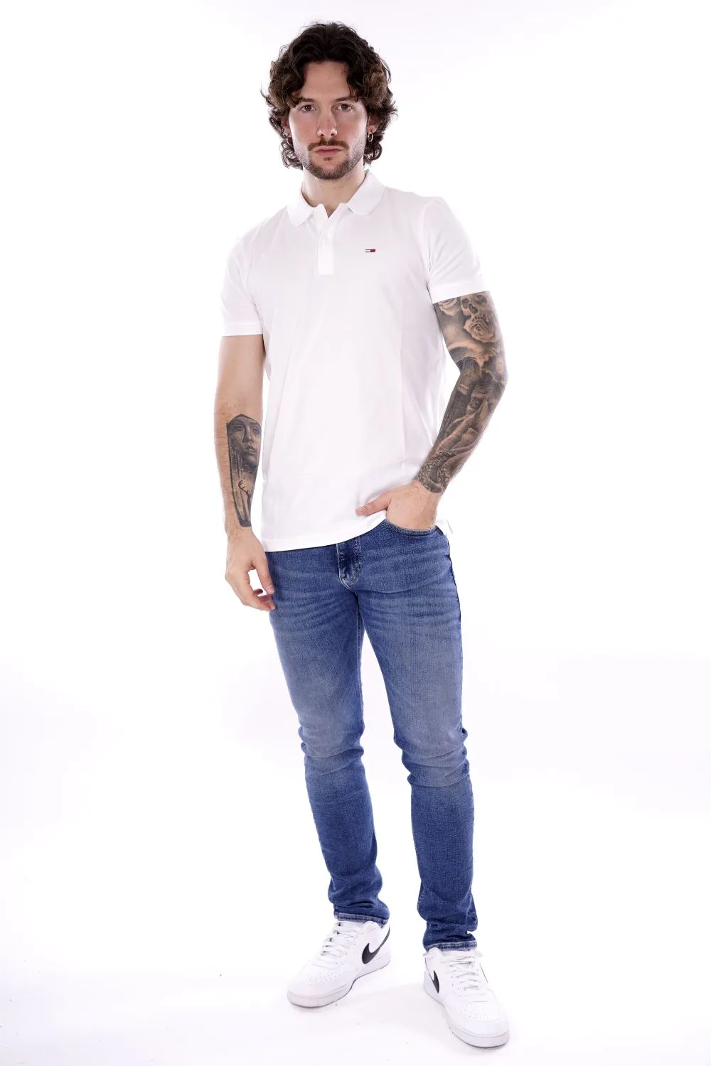Tommy Jeans Polo Bianca Da Uomo