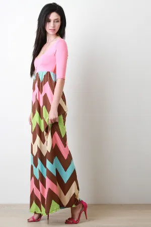 Twofer Chevron Maxi Dress