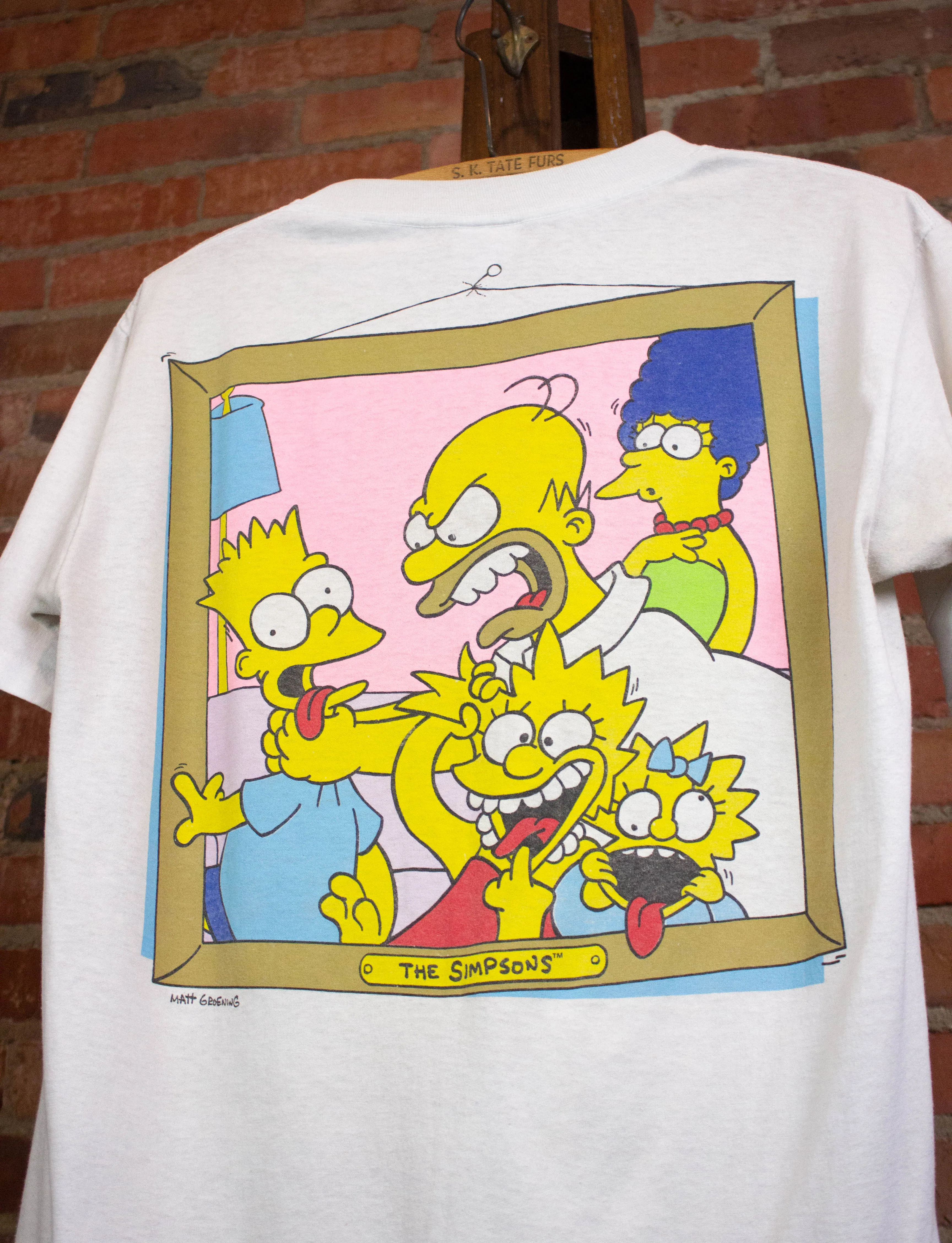 Vintage Simpsons 1989 Say Cheese Graphic T Shirt White Large