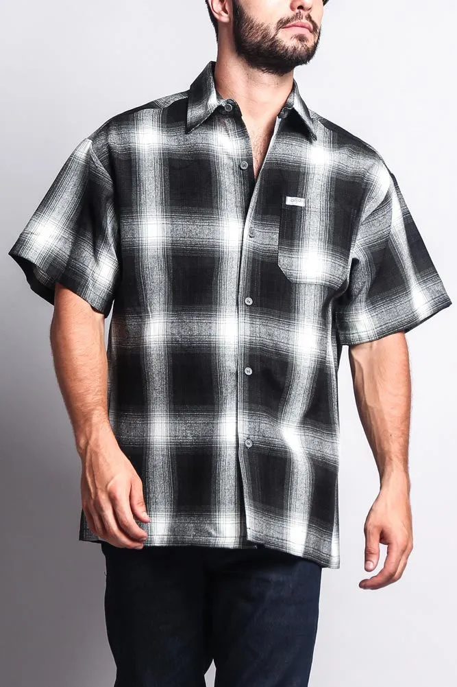 Western Casual Plaid Short Sleeve Button Up Shirt