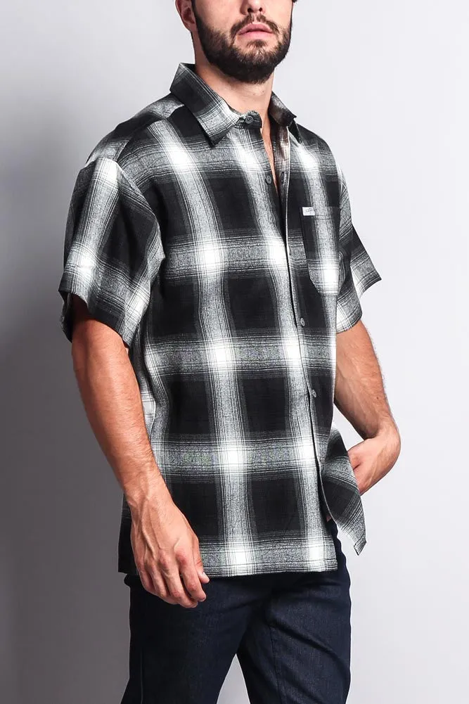 Western Casual Plaid Short Sleeve Button Up Shirt