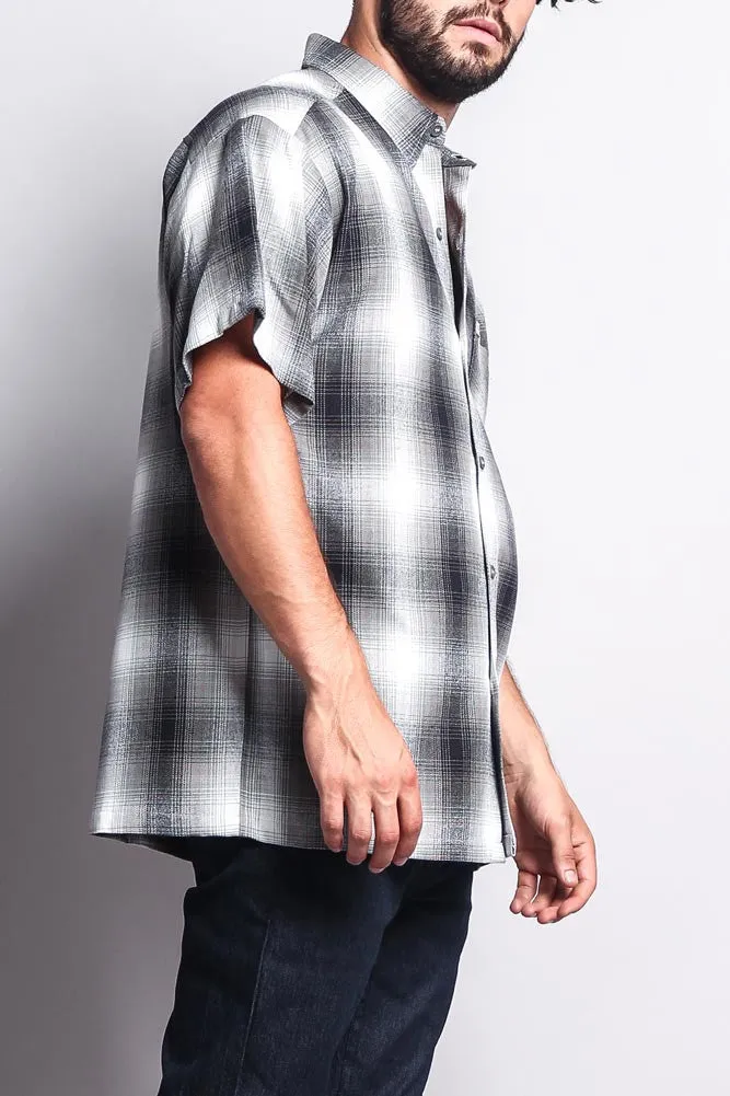 Western Casual Plaid Short Sleeve Button Up Shirt